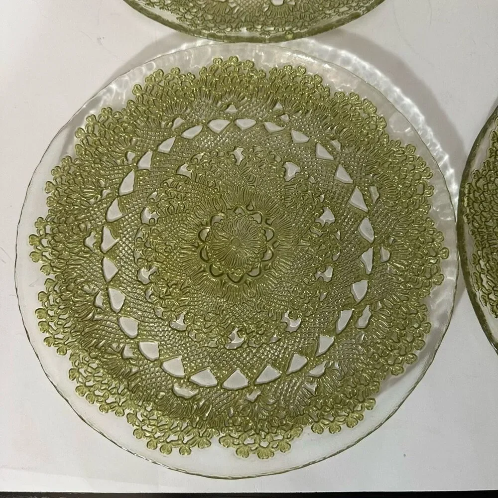 Turkish Glass Entrée Plates Set of 4
